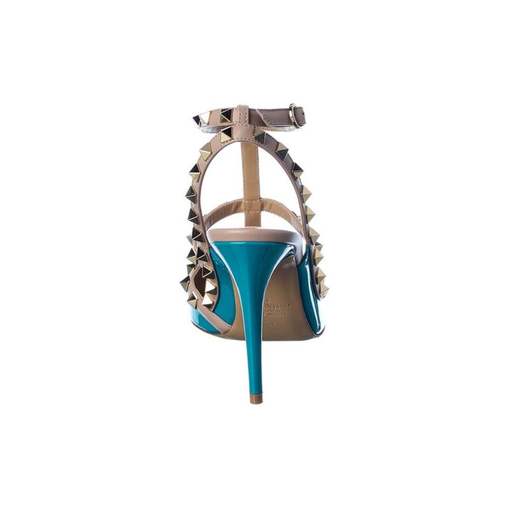 Valentino Rockstud Caged 100 Patent Pump, Green - Picture 3 of 5
